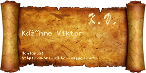 Kühne Viktor névjegykártya